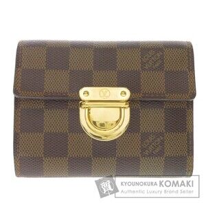 Louis Vuitton Damier Ebene Brown Portefeuille Wallet Bifold Canvas